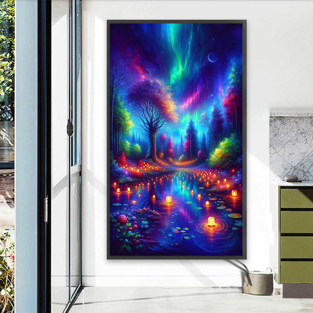 Colorful Aurora And Lights - Full Round Drill Diamond Painting 40*70CM