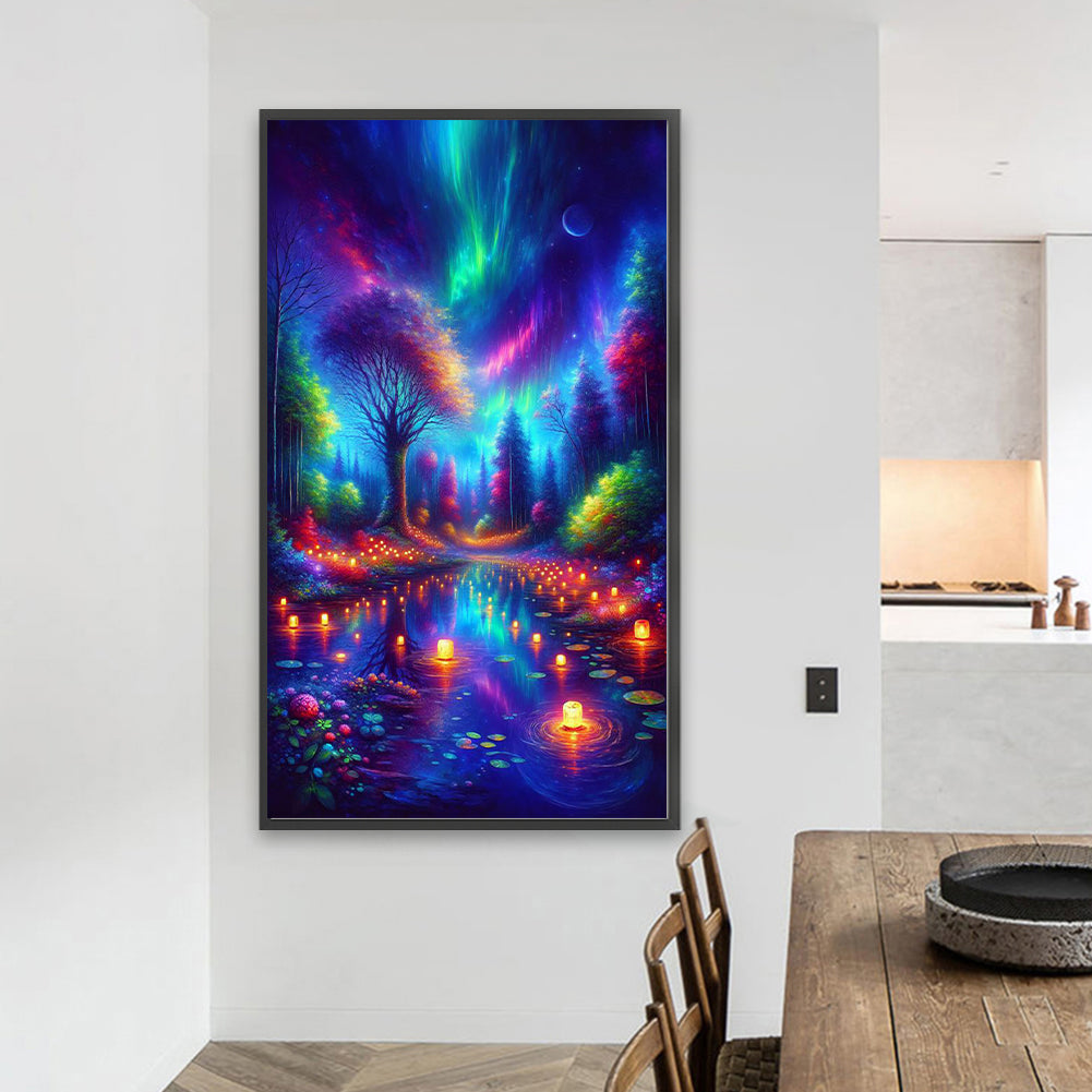 Colorful Aurora And Lights - Full Round Drill Diamond Painting 40*70CM