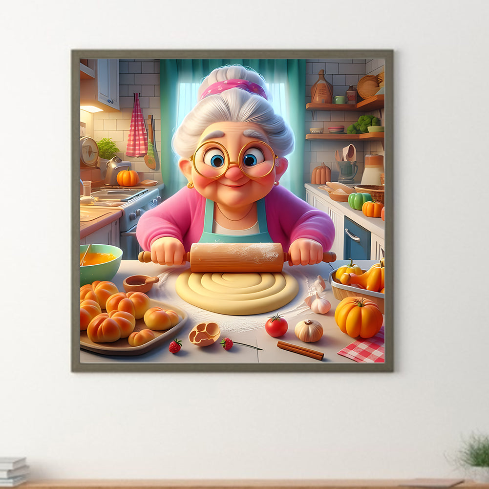 Baking Granny - Full Round Drill Diamond Painting 40*40CM