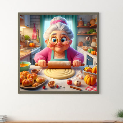 Baking Granny - Full Round Drill Diamond Painting 40*40CM