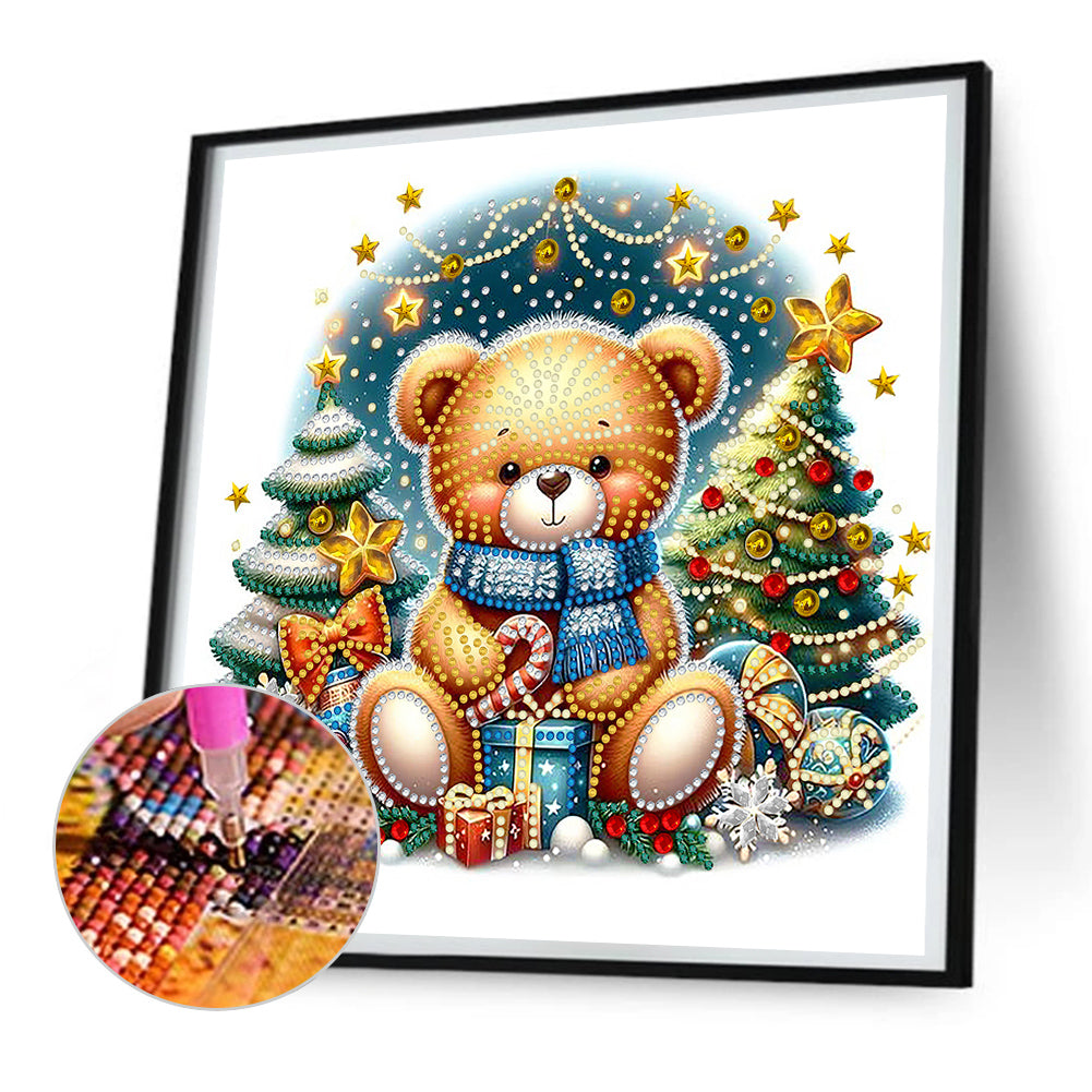 Christmas Bear - Special Shaped Drill Diamond Painting 30*30CM