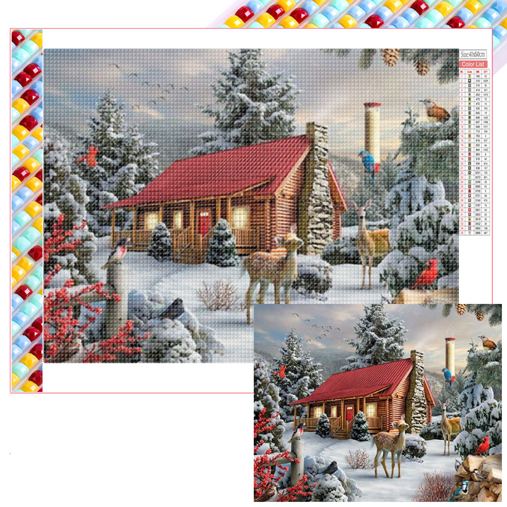 Snow House - Full Square Drill Diamond Painting 40*50CM