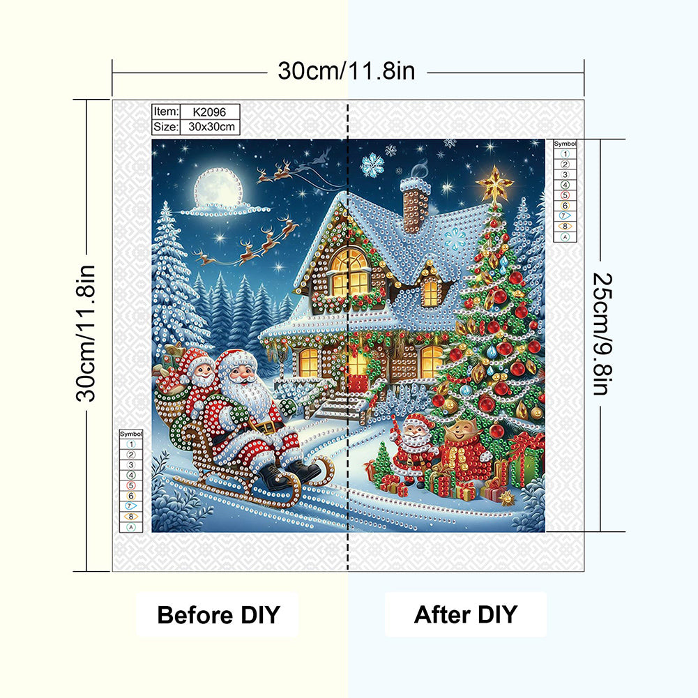 Christmas Atmosphere House - Special Shaped Drill Diamond Painting 30*30CM