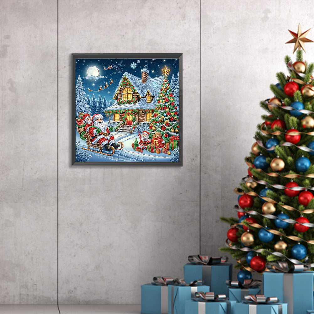 Christmas Atmosphere House - Special Shaped Drill Diamond Painting 30*30CM