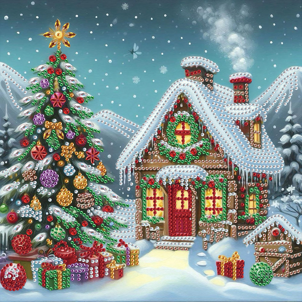 Christmas Atmosphere House - Special Shaped Drill Diamond Painting 30*30CM