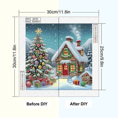 Christmas Atmosphere House - Special Shaped Drill Diamond Painting 30*30CM