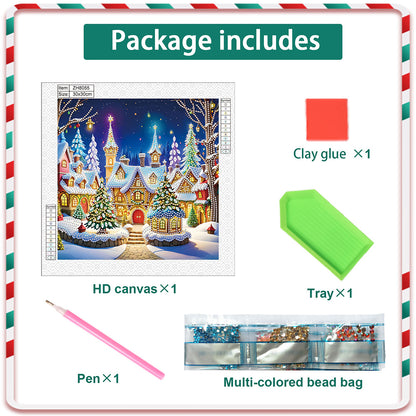 Christmas Atmosphere House - Special Shaped Drill Diamond Painting 30*30CM