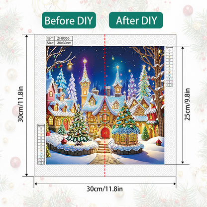 Christmas Atmosphere House - Special Shaped Drill Diamond Painting 30*30CM