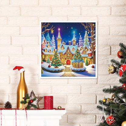 Christmas Atmosphere House - Special Shaped Drill Diamond Painting 30*30CM