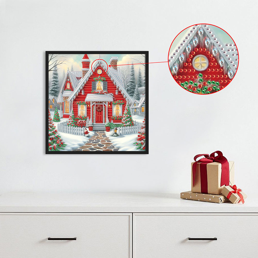 Christmas Atmosphere House - Special Shaped Drill Diamond Painting 30*30CM