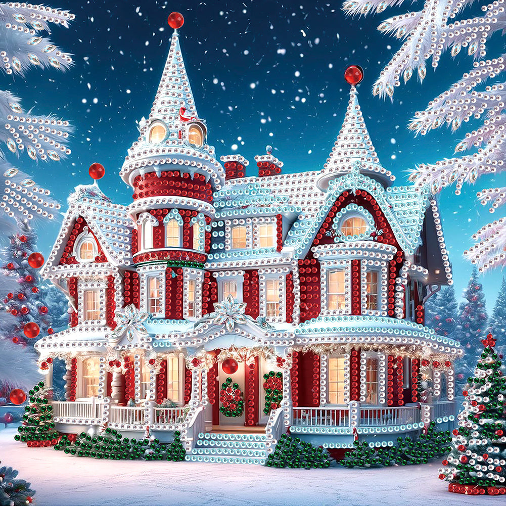 Christmas Atmosphere House - Special Shaped Drill Diamond Painting 30*30CM