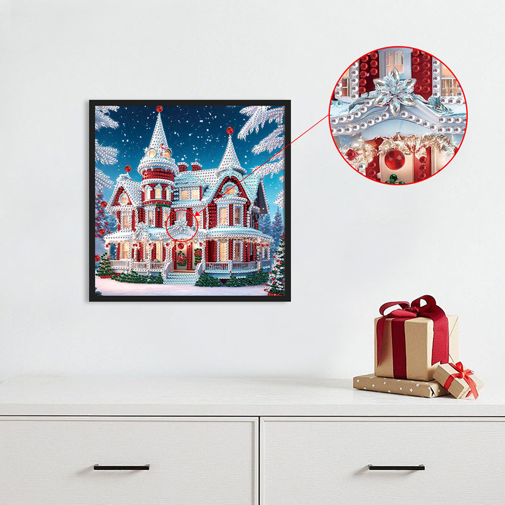 Christmas Atmosphere House - Special Shaped Drill Diamond Painting 30*30CM