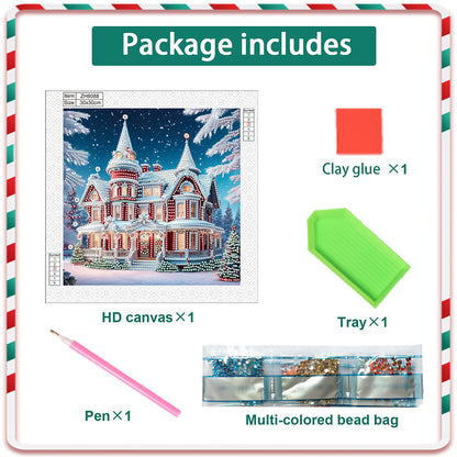 Christmas Atmosphere House - Special Shaped Drill Diamond Painting 30*30CM