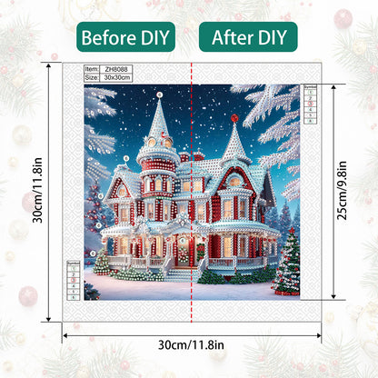 Christmas Atmosphere House - Special Shaped Drill Diamond Painting 30*30CM