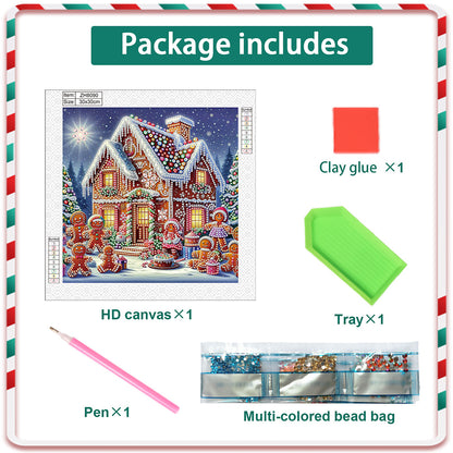 Christmas Atmosphere House - Special Shaped Drill Diamond Painting 30*30CM