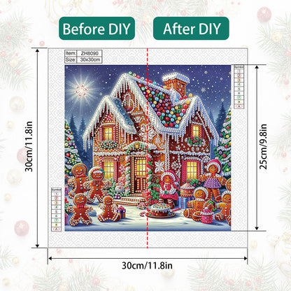 Christmas Atmosphere House - Special Shaped Drill Diamond Painting 30*30CM