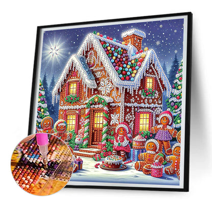 Christmas Atmosphere House - Special Shaped Drill Diamond Painting 30*30CM