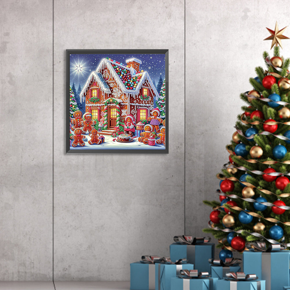 Christmas Atmosphere House - Special Shaped Drill Diamond Painting 30*30CM