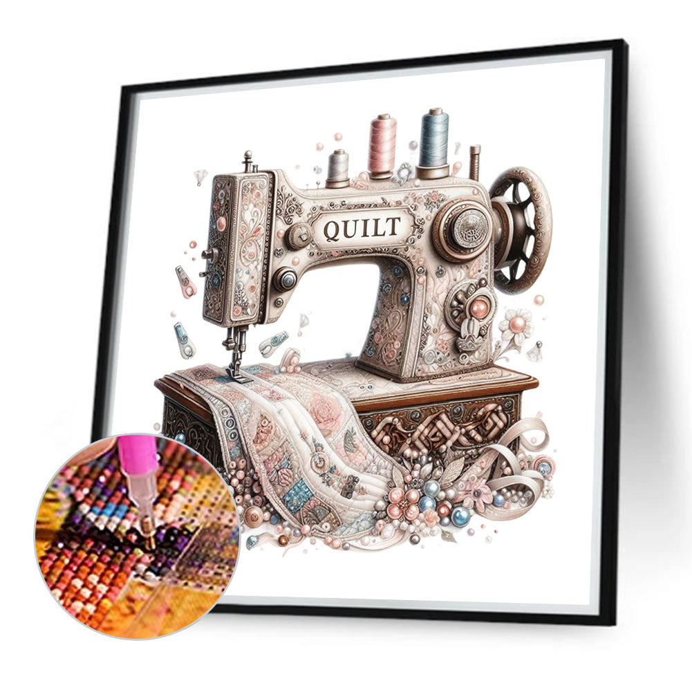 Sewing Machine - Full Round Drill Diamond Painting 40*40CM