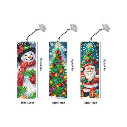 3Pcs Special Shape Christmas Diamond Painting Bookmark for Book Lovers