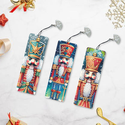 3Pcs Special Shape Christmas Nutcracker Diamond Painting Bookmark for Bookworms