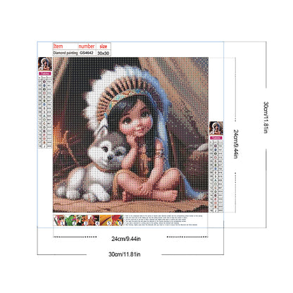 Indian Child - Full Round Drill Diamond Painting 30*30CM