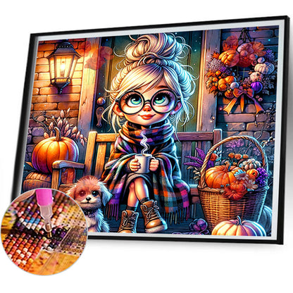 Autumn And Winter Girls - Full Round Drill Diamond Painting 50*45CM