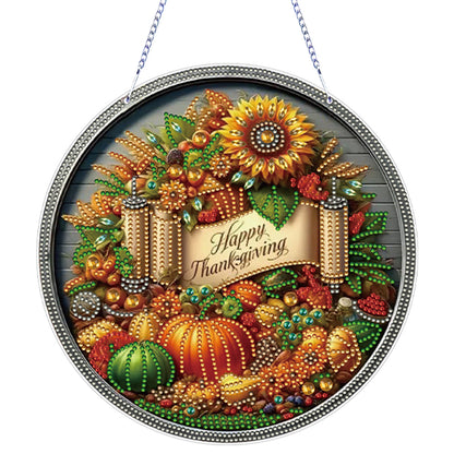 Thanksgiving Diamond Painting Hanging Pendant for Window Decor (Thanksgiving)