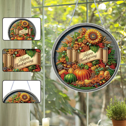 Thanksgiving Diamond Painting Hanging Pendant for Window Decor (Thanksgiving)