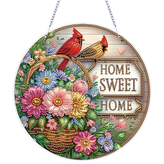 Thanksgiving Diamond Painting Hanging Pendant for Window Decor (Sweet Home)