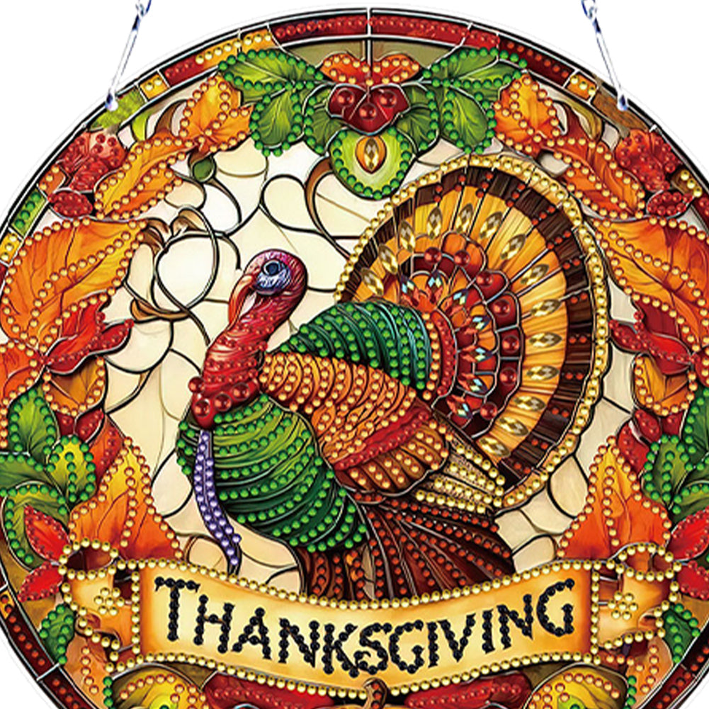 Thanksgiving Diamond Painting Hanging Pendant Window Decor (Thanksgiving Turkey)