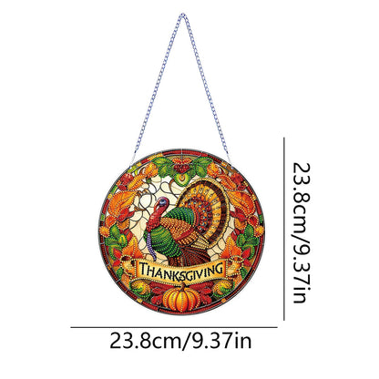 Thanksgiving Diamond Painting Hanging Pendant Window Decor (Thanksgiving Turkey)