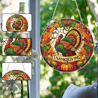 Thanksgiving Diamond Painting Hanging Pendant Window Decor (Thanksgiving Turkey)