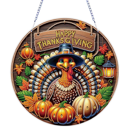 Thanksgiving Diamond Painting Hanging Pendant Window Decor (Thanksgiving Turkey)