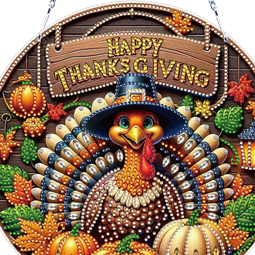 Thanksgiving Diamond Painting Hanging Pendant Window Decor (Thanksgiving Turkey)