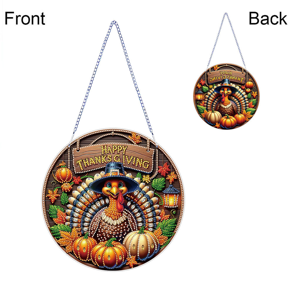 Thanksgiving Diamond Painting Hanging Pendant Window Decor (Thanksgiving Turkey)