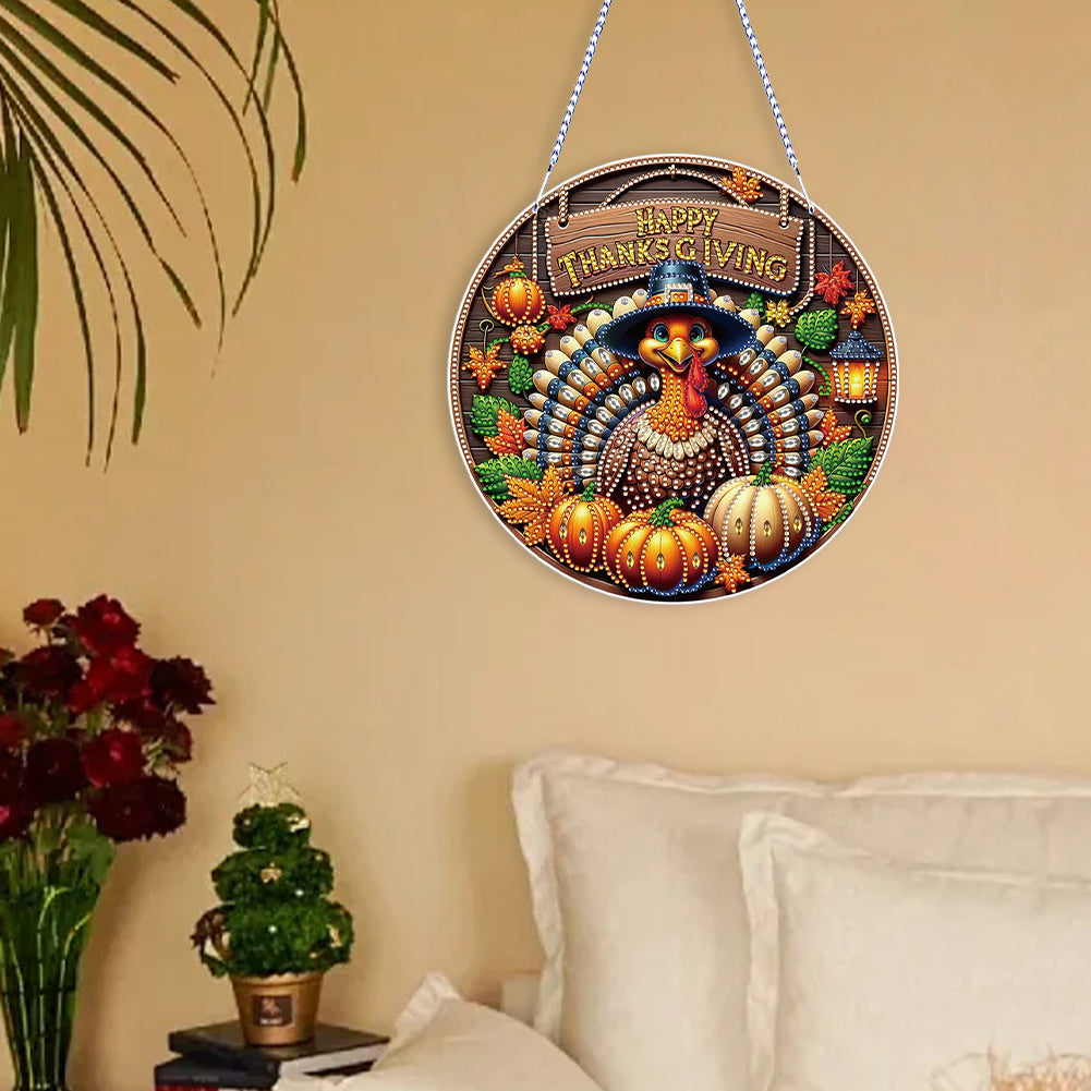 Thanksgiving Diamond Painting Hanging Pendant Window Decor (Thanksgiving Turkey)