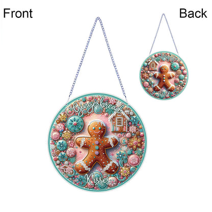 Thanksgiving Diamond Painting Hanging Pendant Window Decor (Gingerbread Man)