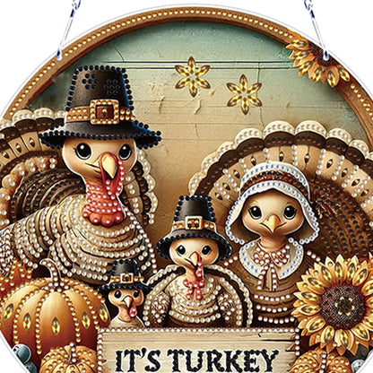 Thanksgiving Diamond Painting Hanging Pendant Window Decor (Thanksgiving Turkey)