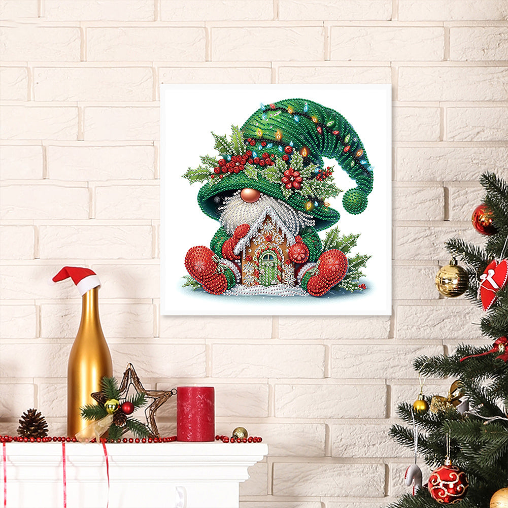 Christmas Gnome - Partial Special-Shaped Drill Diamond Painting 30*30CM