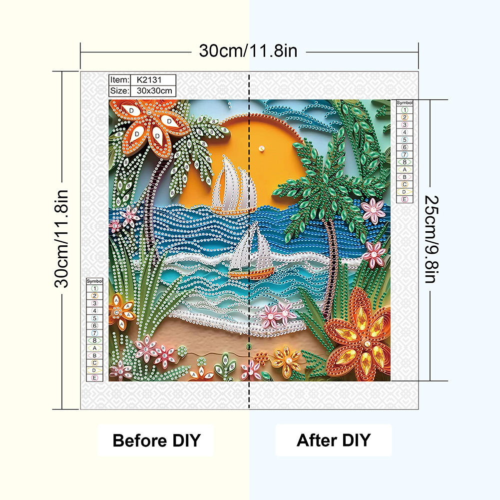 Quilling Landscape - Partial Special-Shaped Drill Diamond Painting 30*30CM