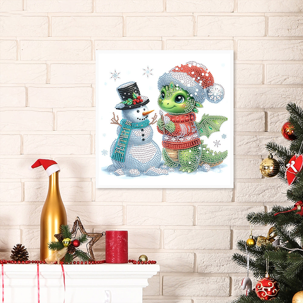 Christmas Pterosaur - Partial Special-Shaped Drill Diamond Painting 30*30CM