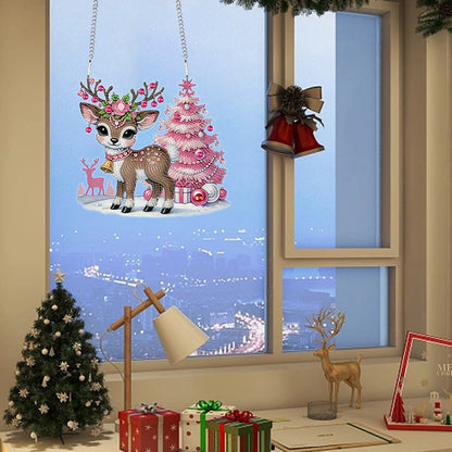 Christmas Deer Acrylic Special Shape 5D DIY Diamond Painting Dots Pendant