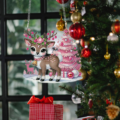 Christmas Deer Acrylic Special Shape 5D DIY Diamond Painting Dots Pendant