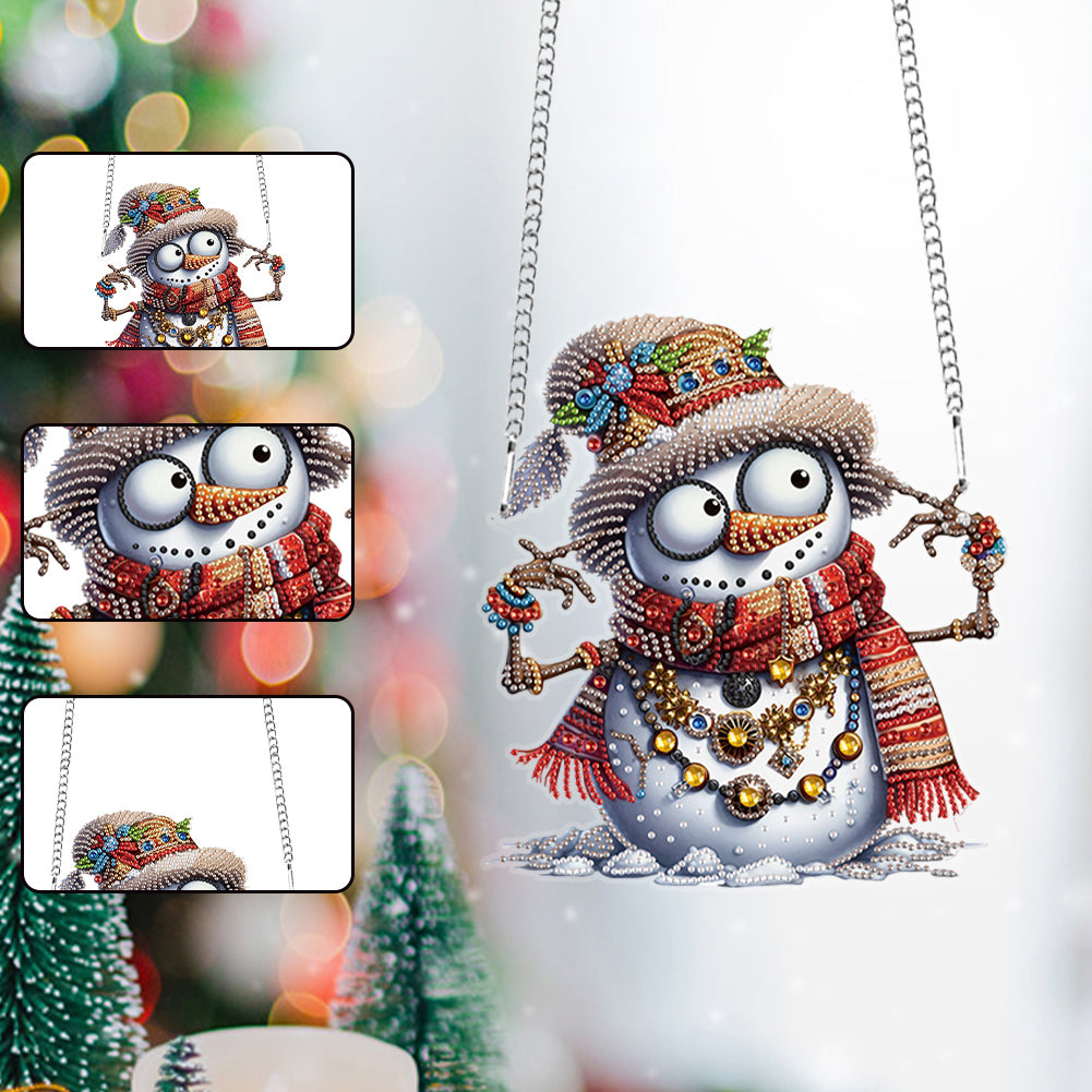 Christmas Snowman Acrylic Special Shape 5D DIY Diamond Painting Dots Pendant