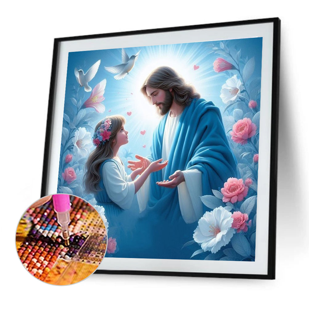 Jesus And The Girl - Full Round Drill Diamond Painting 40*40CM