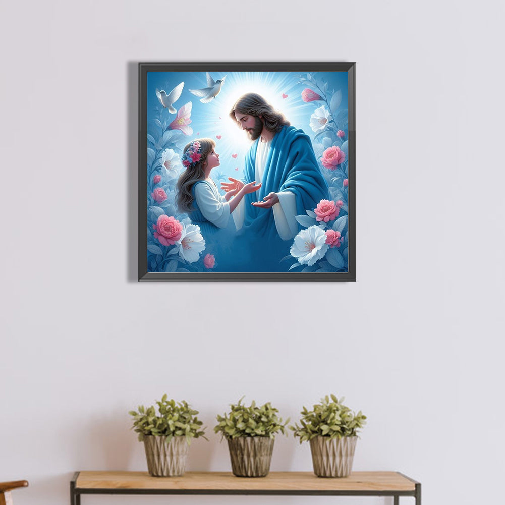 Jesus And The Girl - Full Round Drill Diamond Painting 40*40CM