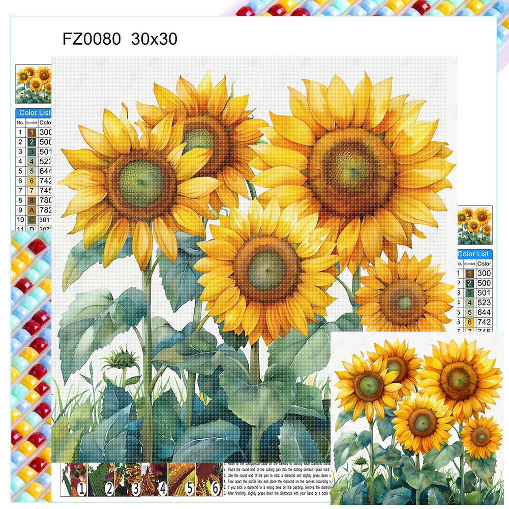 Sunflower - Full Square Drill Diamond Painting 30*30CM