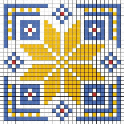 Blue And Yellow Mosaic - Full Square Drill Diamond Painting 30*30CM