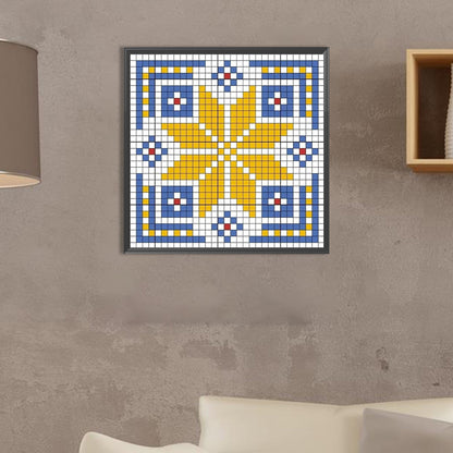 Blue And Yellow Mosaic - Full Square Drill Diamond Painting 30*30CM